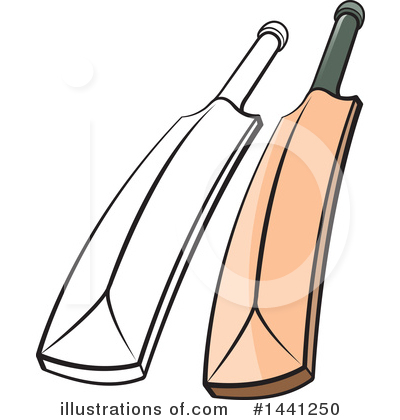 Royalty-Free (RF) Cricket Bat Clipart Illustration by Lal Perera - Stock Sample #1441250