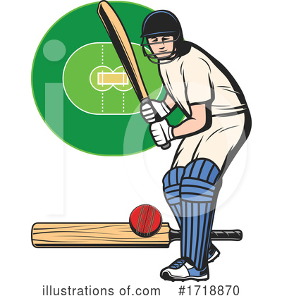 Cricket Player Clipart #1718870 by Vector Tradition SM