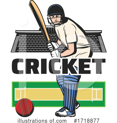 Cricket Player Clipart #1718877 by Vector Tradition SM