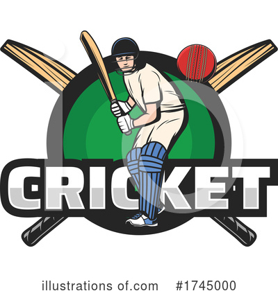 Cricket Players Clipart #1745000 by Vector Tradition SM
