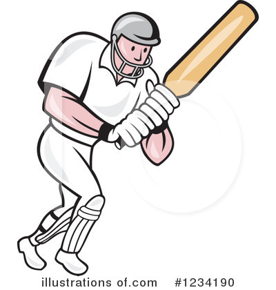Royalty-Free (RF) Cricket Player Clipart Illustration by patrimonio - Stock Sample #1234190