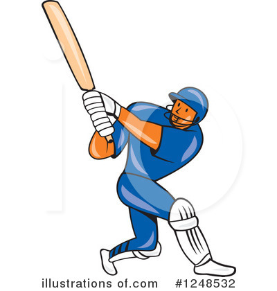 Royalty-Free (RF) Cricket Player Clipart Illustration by patrimonio - Stock Sample #1248532