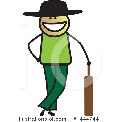 Royalty-Free (RF) Cricket Player Clipart Illustration by ColorMagic - Stock Sample #1444744