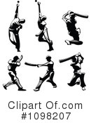 Cricket Players Clipart #1098207 by Chromaco