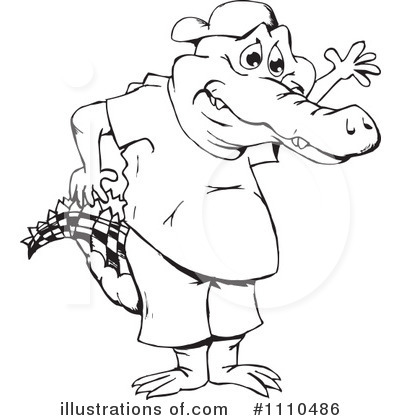 Royalty-Free (RF) Crocodile Clipart Illustration by Dennis Holmes Designs - Stock Sample #1110486