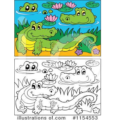 Royalty-Free (RF) Crocodile Clipart Illustration by visekart - Stock Sample #1154553