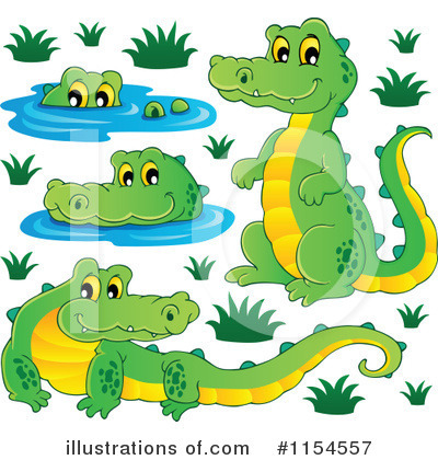 Royalty-Free (RF) Crocodile Clipart Illustration by visekart - Stock Sample #1154557