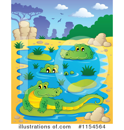 Royalty-Free (RF) Crocodile Clipart Illustration by visekart - Stock Sample #1154564