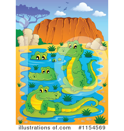 Royalty-Free (RF) Crocodile Clipart Illustration by visekart - Stock Sample #1154569
