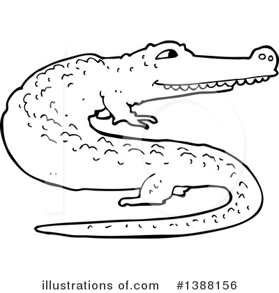 Royalty-Free (RF) Crocodile Clipart Illustration by lineartestpilot - Stock Sample #1388156