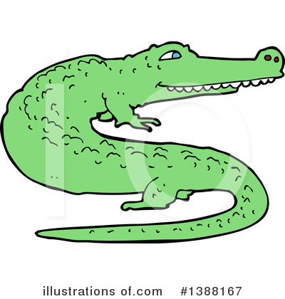 Royalty-Free (RF) Crocodile Clipart Illustration by lineartestpilot - Stock Sample #1388167