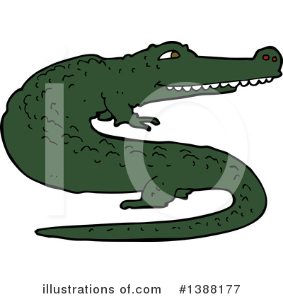 Royalty-Free (RF) Crocodile Clipart Illustration by lineartestpilot - Stock Sample #1388177