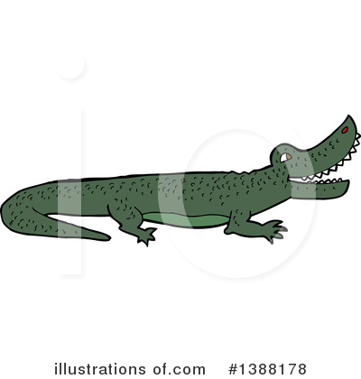 Royalty-Free (RF) Crocodile Clipart Illustration by lineartestpilot - Stock Sample #1388178
