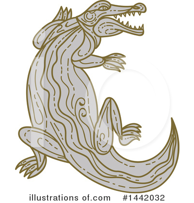 Royalty-Free (RF) Crocodile Clipart Illustration by patrimonio - Stock Sample #1442032