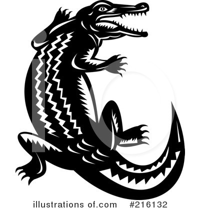Royalty-Free (RF) Crocodile Clipart Illustration by patrimonio - Stock Sample #216132