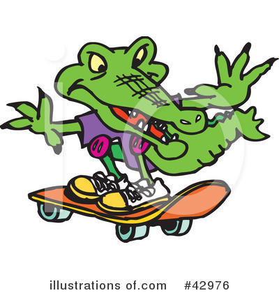 Skateboarding Clipart #42976 by Dennis Holmes Designs