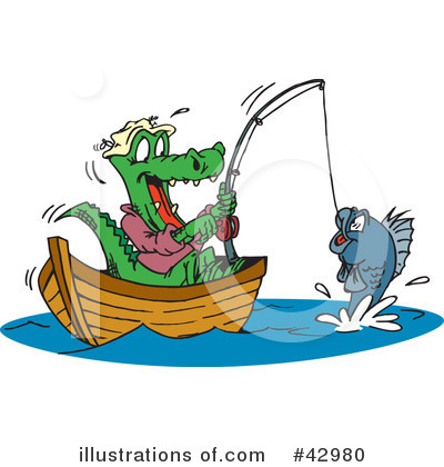 Royalty-Free (RF) Crocodile Clipart Illustration by Dennis Holmes Designs - Stock Sample #42980