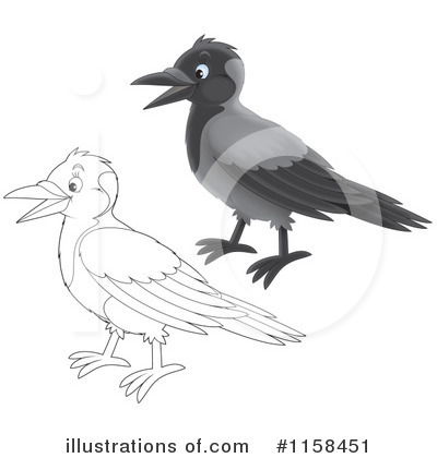 Royalty-Free (RF) Crow Clipart Illustration by Alex Bannykh - Stock Sample #1158451