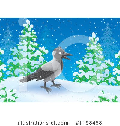 Royalty-Free (RF) Crow Clipart Illustration by Alex Bannykh - Stock Sample #1158458