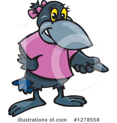 Royalty-Free (RF) Crow Clipart Illustration by Dennis Holmes Designs - Stock Sample #1278558