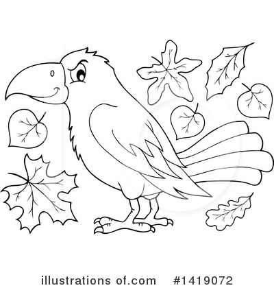 Royalty-Free (RF) Crow Clipart Illustration by visekart - Stock Sample #1419072