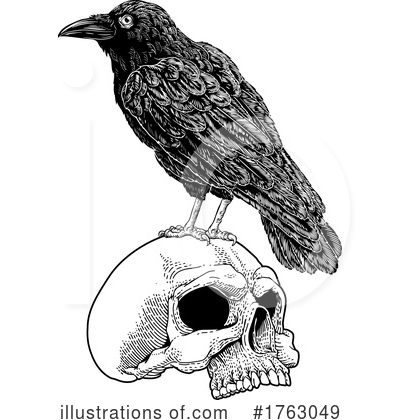 Crow Clipart #1763049 by AtStockIllustration