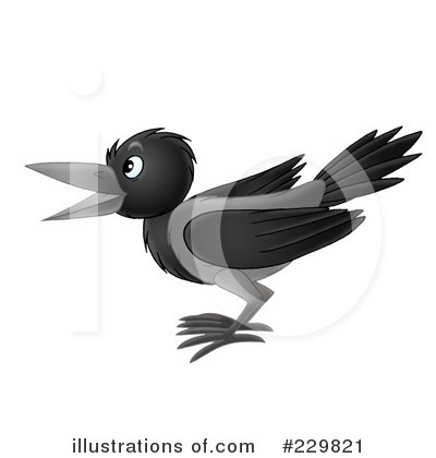 Royalty-Free (RF) Crow Clipart Illustration by Alex Bannykh - Stock Sample #229821