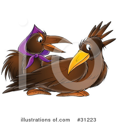 Royalty-Free (RF) Crow Clipart Illustration by Alex Bannykh - Stock Sample #31223