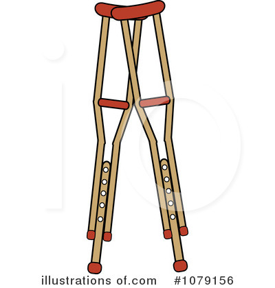 Royalty-Free (RF) Crutches Clipart Illustration by Pams Clipart - Stock Sample #1079156