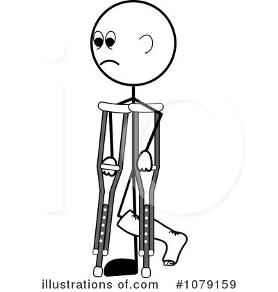 Royalty-Free (RF) Crutches Clipart Illustration by Pams Clipart - Stock Sample #1079159