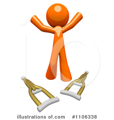 3d Orange Man Clipart #1106338 by Leo Blanchette