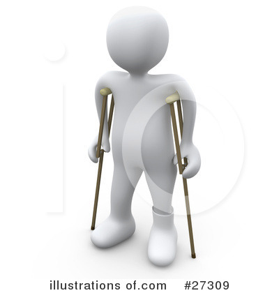 More Clip Art Illustrations of Crutches