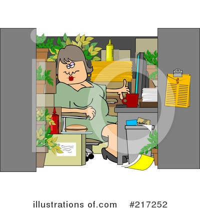 Royalty-Free (RF) Cubicle Clipart Illustration by djart - Stock Sample #217252