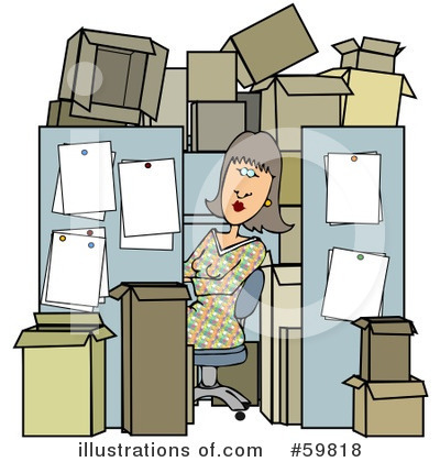 Royalty-Free (RF) Cubicle Clipart Illustration by djart - Stock Sample #59818
