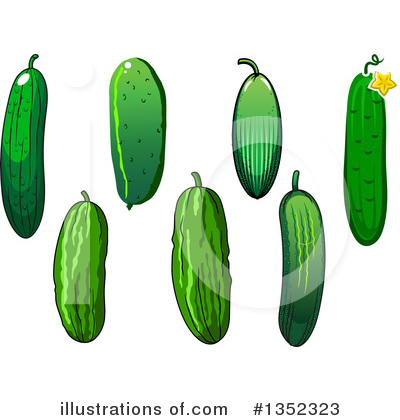 Royalty-Free (RF) Cucumber Clipart Illustration by Vector Tradition SM - Stock Sample #1352323