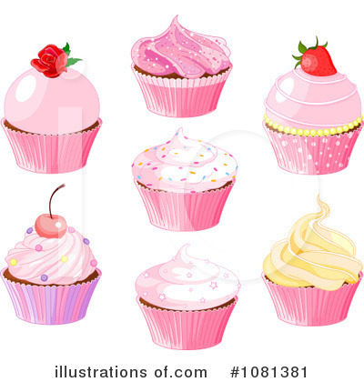 Royalty-Free (RF) Cupcake Clipart Illustration by Pushkin - Stock Sample #1081381