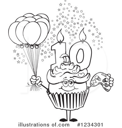 Royalty-Free (RF) Cupcake Clipart Illustration by Dennis Holmes Designs - Stock Sample #1234301