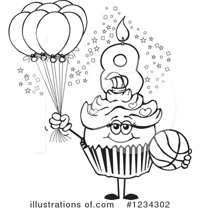 Royalty-Free (RF) Cupcake Clipart Illustration by Dennis Holmes Designs - Stock Sample #1234302