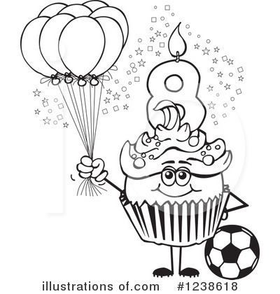 Royalty-Free (RF) Cupcake Clipart Illustration by Dennis Holmes Designs - Stock Sample #1238618