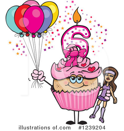 Royalty-Free (RF) Cupcake Clipart Illustration by Dennis Holmes Designs - Stock Sample #1239204