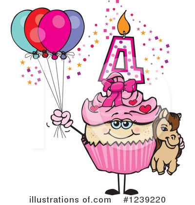 Royalty-Free (RF) Cupcake Clipart Illustration by Dennis Holmes Designs - Stock Sample #1239220