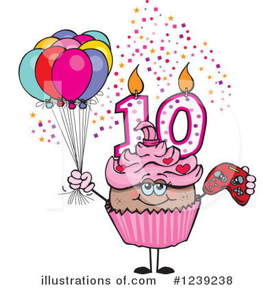 Birthday Cupcake Clipart #1239238 by Dennis Holmes Designs