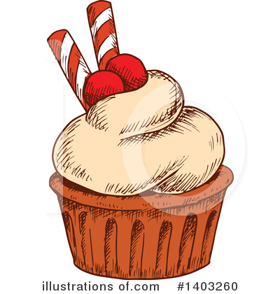Royalty-Free (RF) Cupcake Clipart Illustration by Vector Tradition SM - Stock Sample #1403260