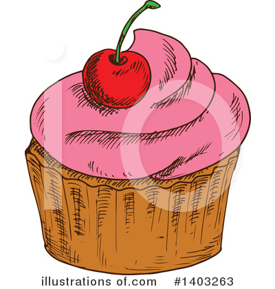 Royalty-Free (RF) Cupcake Clipart Illustration by Vector Tradition SM - Stock Sample #1403263