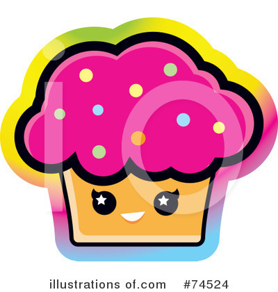 Royalty-Free (RF) Cupcake Clipart Illustration by Monica - Stock Sample #74524