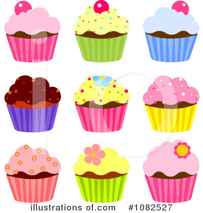 Royalty-Free (RF) Cupcakes Clipart Illustration by Pushkin - Stock Sample #1082527