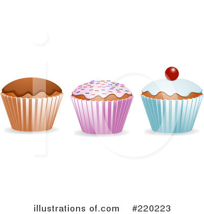 Royalty-Free (RF) Cupcakes Clipart Illustration by elaineitalia - Stock Sample #220223