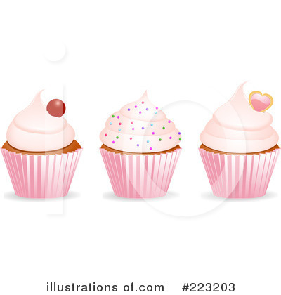Royalty-Free (RF) Cupcakes Clipart Illustration by elaineitalia - Stock Sample #223203