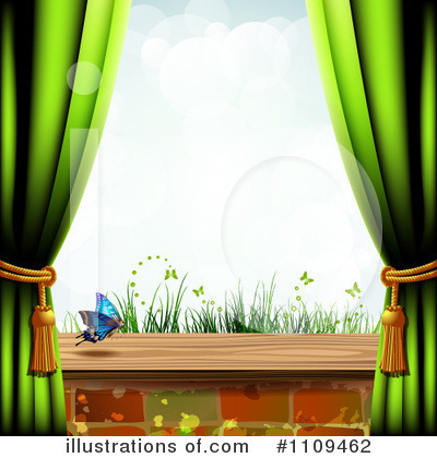Royalty-Free (RF) Curtains Clipart Illustration by merlinul - Stock Sample #1109462