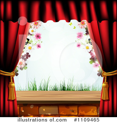 Royalty-Free (RF) Curtains Clipart Illustration by merlinul - Stock Sample #1109465